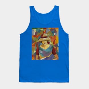 Colorful Pensive mother with baby Tank Top